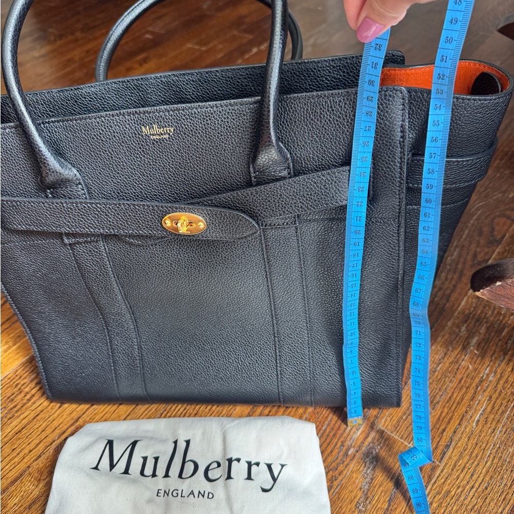 Mulberry Black Leather Tote with Orange Interior - Picture 11 of 12